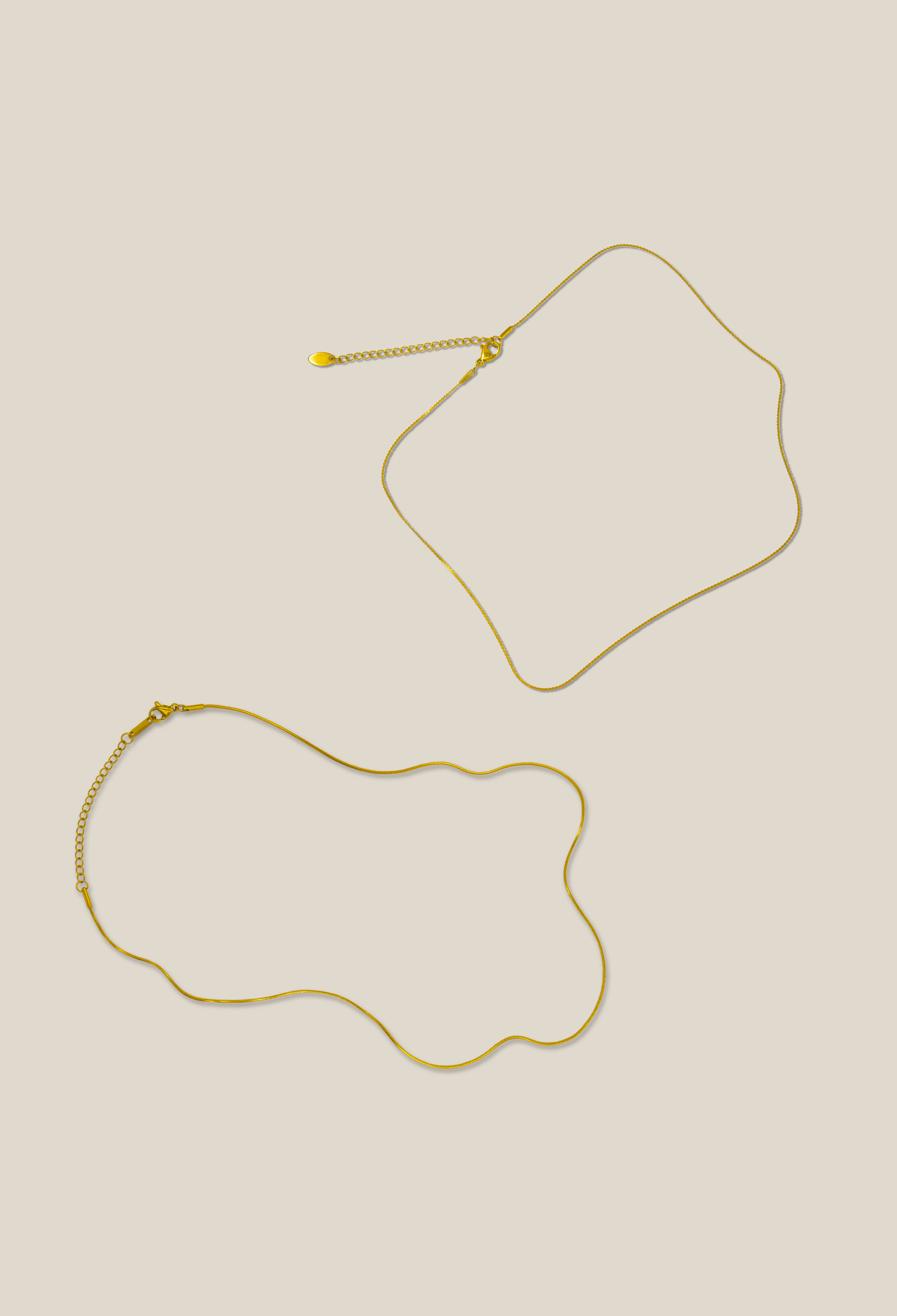 0.5mm snake chain & 1mm snake gold