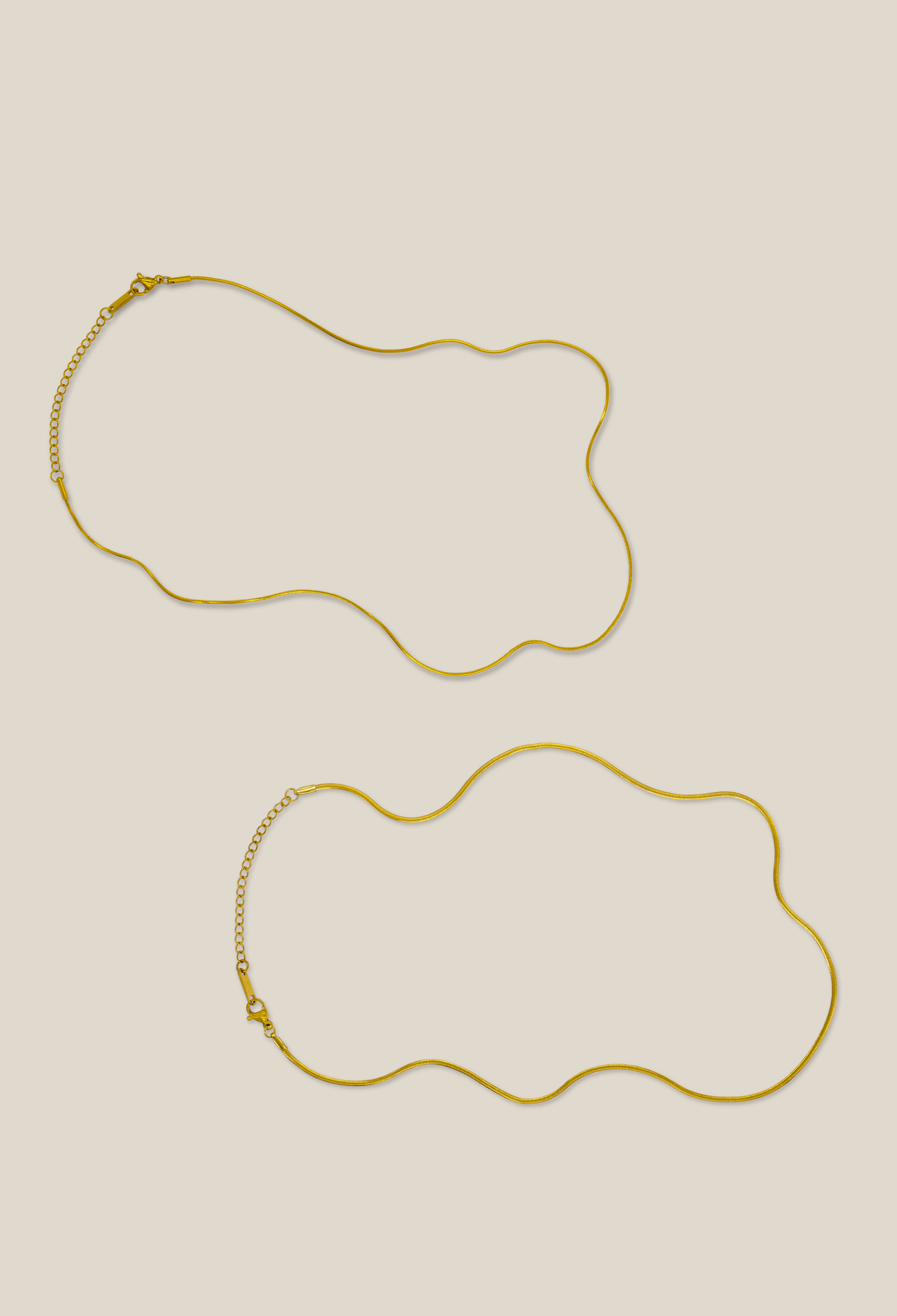 2mm surf gold & 1mm snake gold