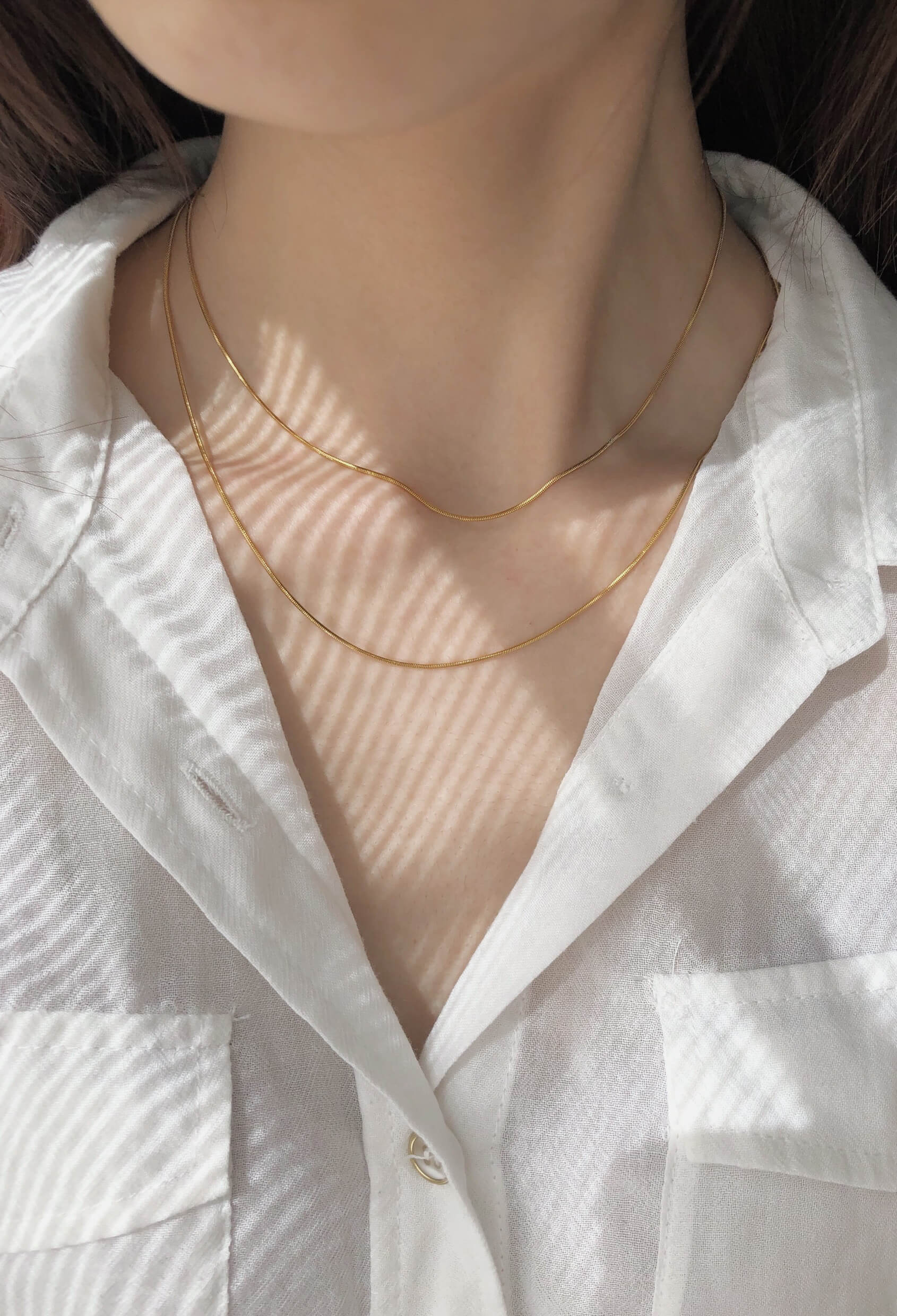 0.5mm snake chain & 1mm snake gold
