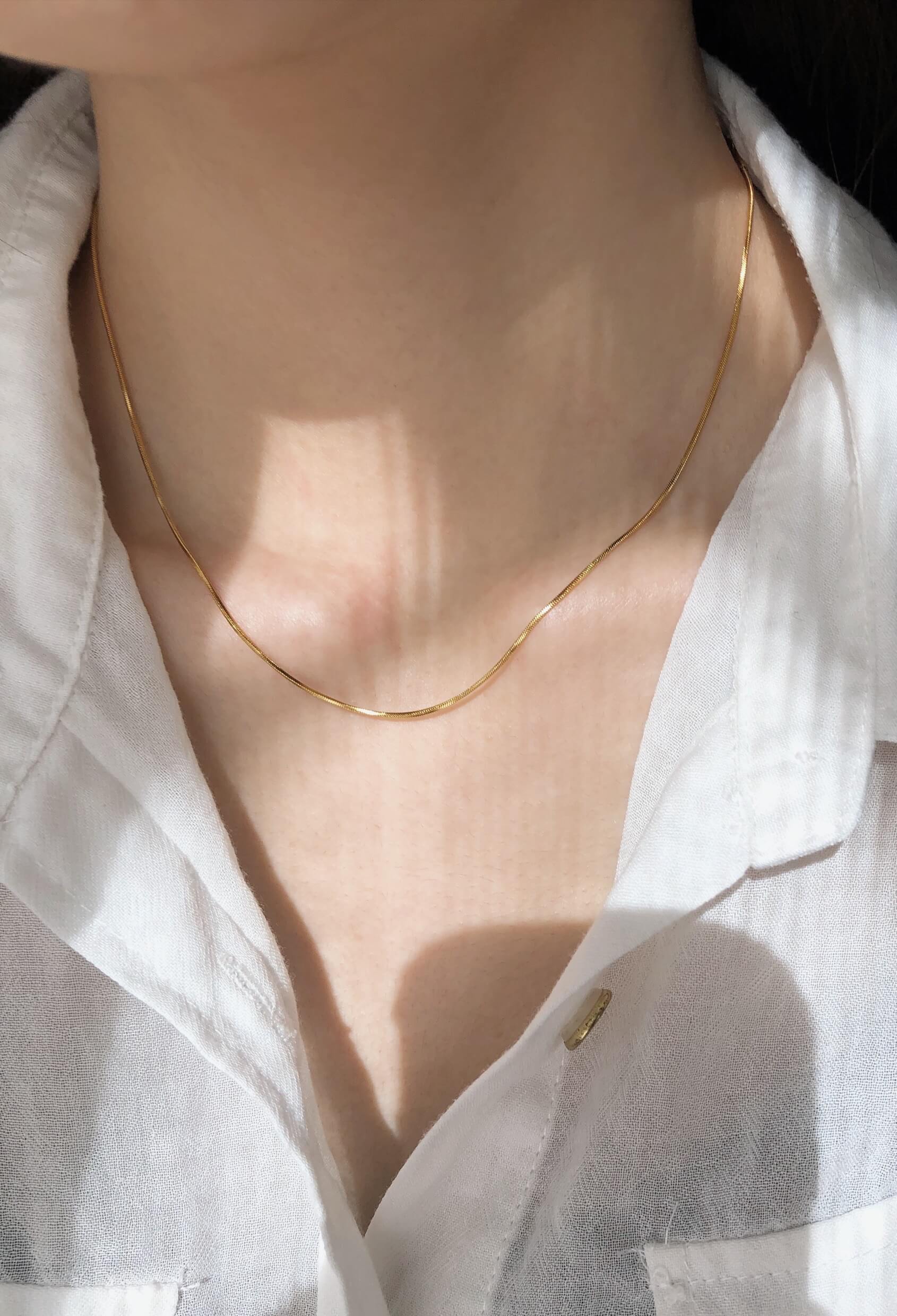 0.5mm snake chain & 1mm snake gold